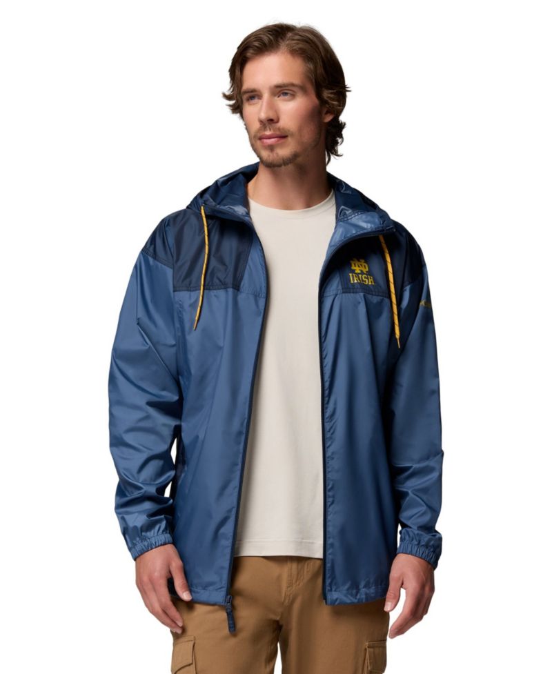 Men's Navy Notre Dame Fighting Irish Flash Challenger II Full-Zip Hooded Windbreaker