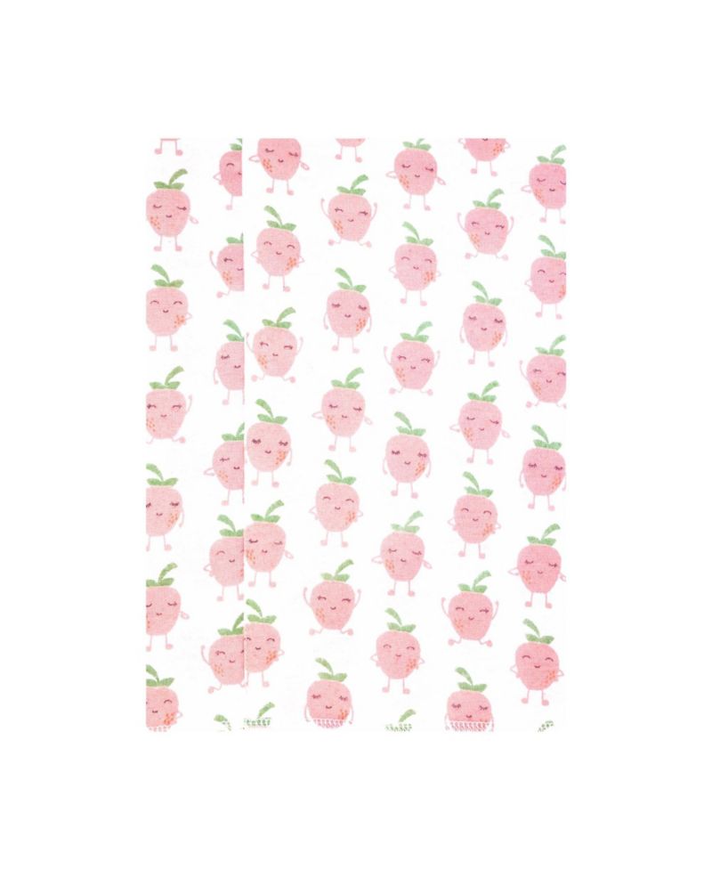Girl Cotton Poly Flannel Burp Cloths 4-Pack, Happy Strawberries