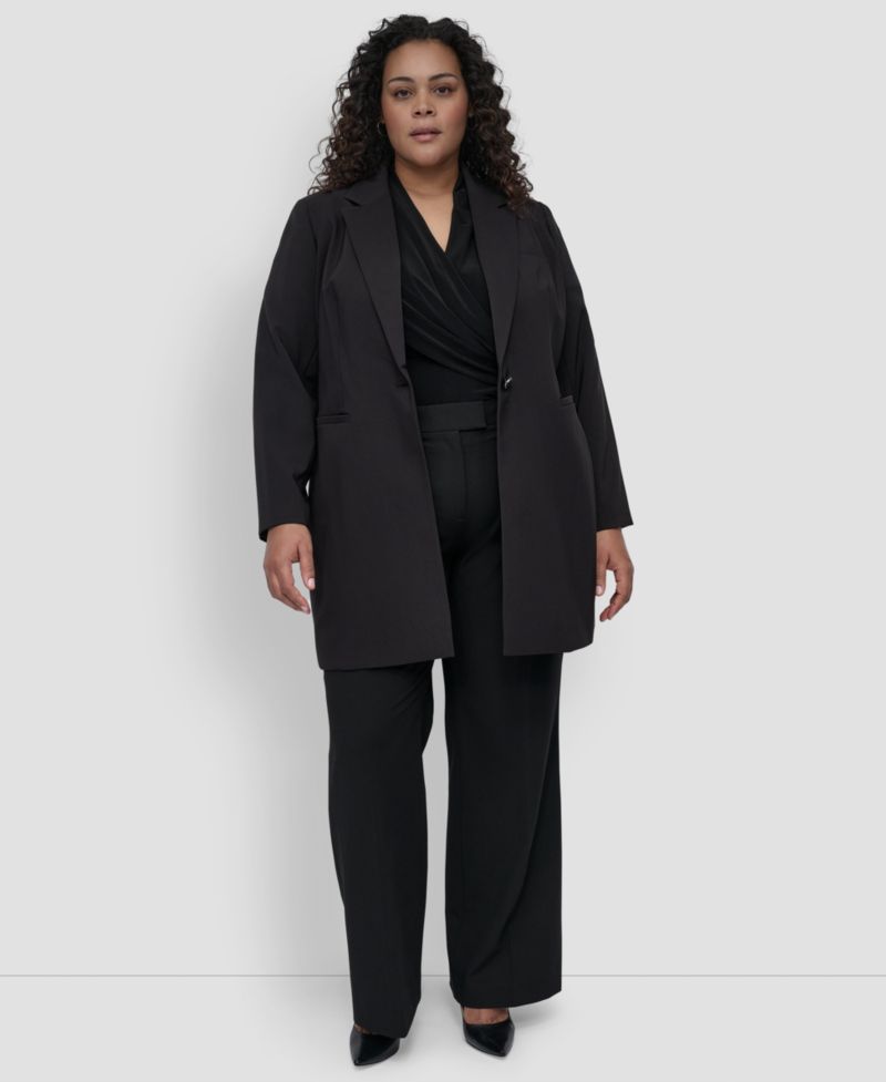 Plus Size One-Button Blazer