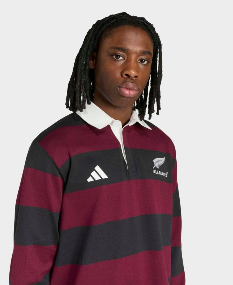 Men's Maroon/Black All Blacks Heritage Long Sleeve Polo Shirt
