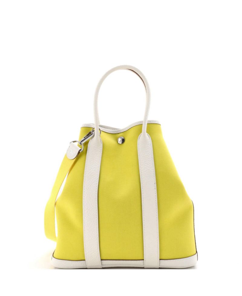 HERM&Eacute;S Pre-Owned Garden File Leather and Canvas Tote