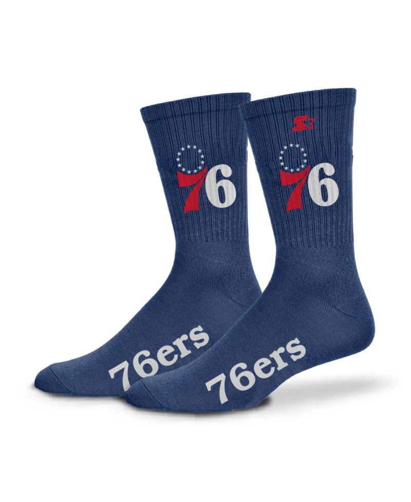 Men's and Women's Royal Philadelphia 76ers Satin Crew Socks