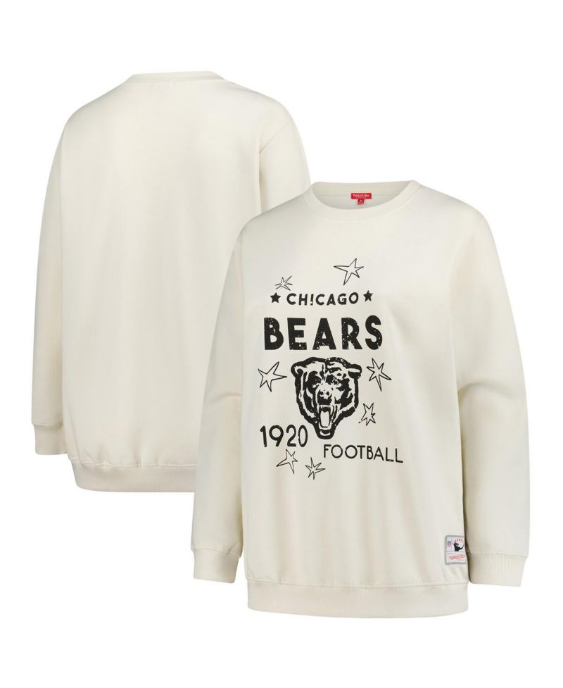 Women's Cream Chicago Bears Plus Size Shooting Star Pullover Sweatshirt