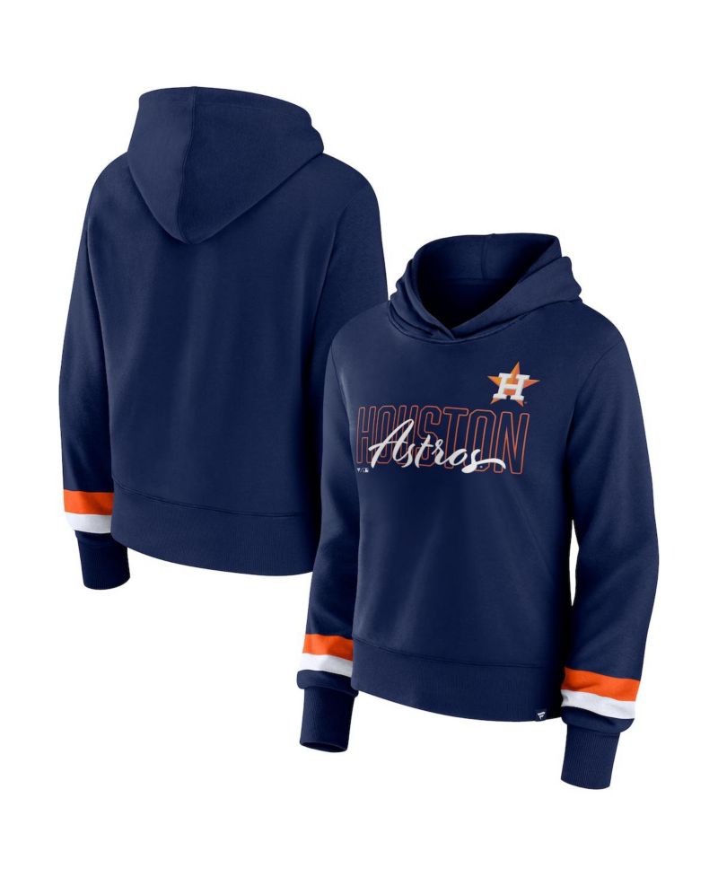 Women's Navy Houston Astros Over Under Pullover Hoodie