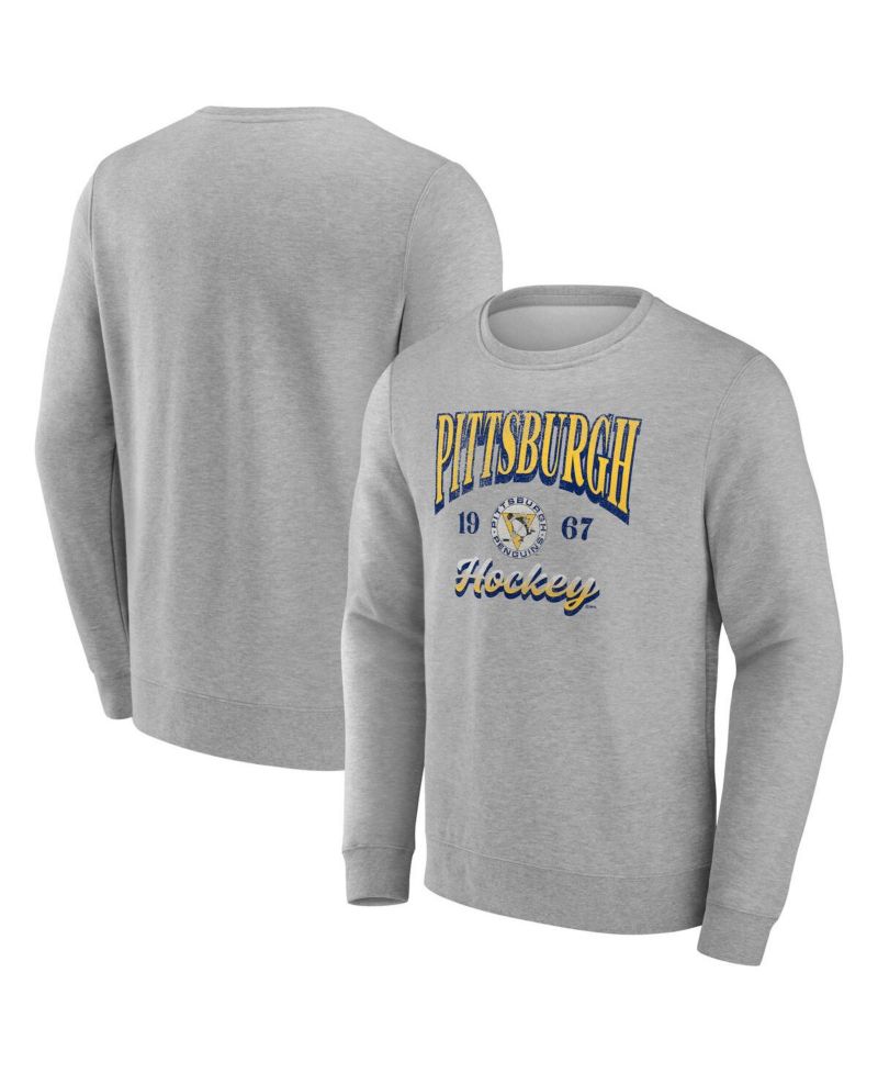 Men's Gray Pittsburgh Penguins Nimbus Fleece Pullover Sweatshirt