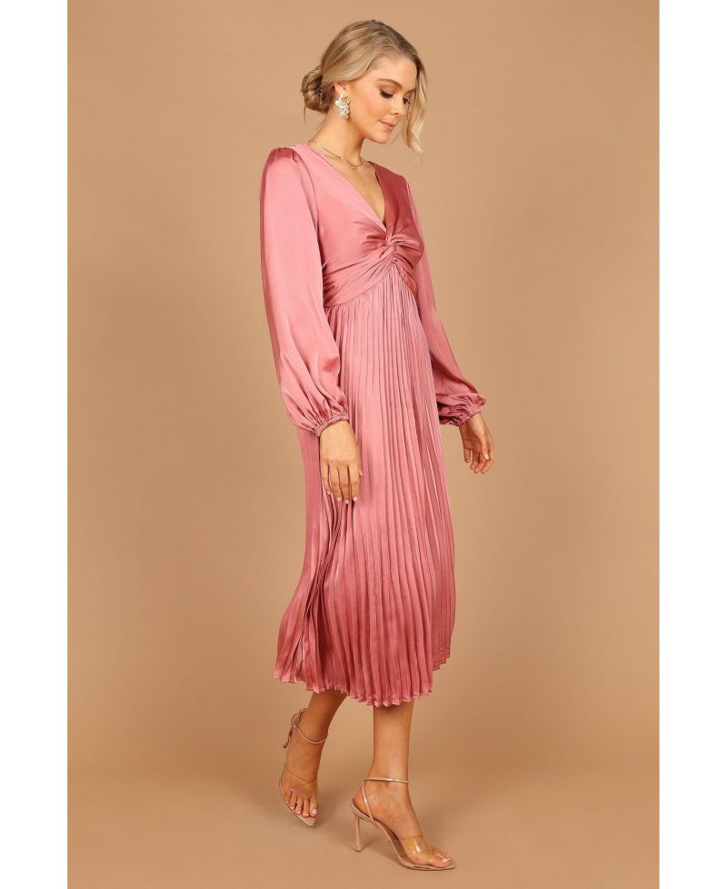 Women's Noelle Twist Front Pleated Midi Dress