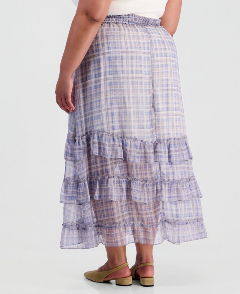 Trendy Plus Size Chiffon Midi Skirt