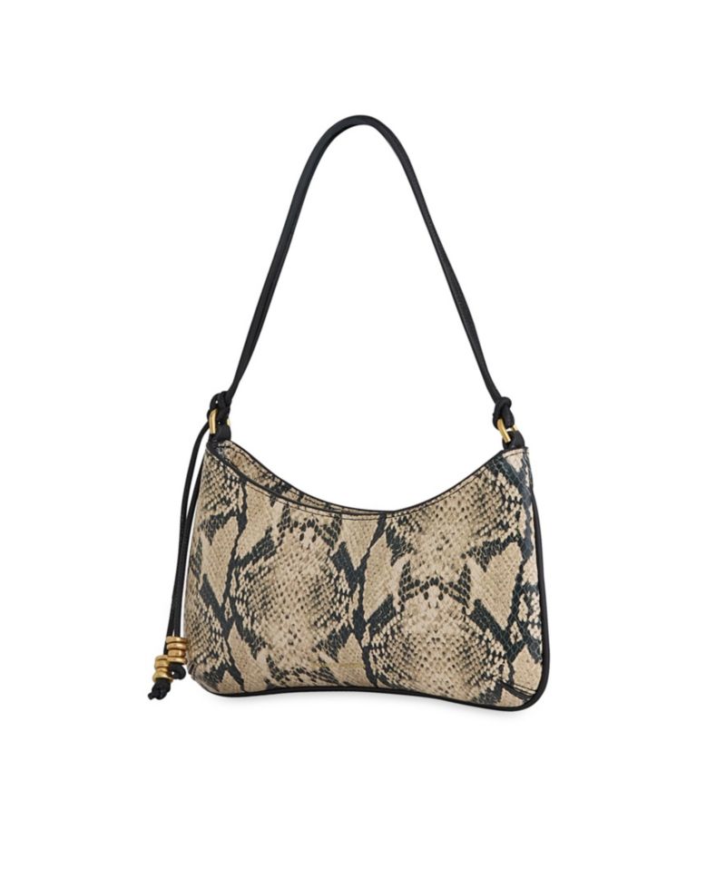 Reina Small Leather Snake Shoulder Handbag