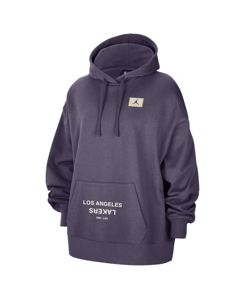 Women's Purple Los Angeles Lakers Courtside Statement Edition Oversize Pullover Hoodie