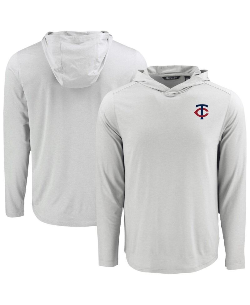 Men's Gray Minnesota Twins Coastline Epic Comfort Eco Hoodie Long Sleeve T-Shirt
