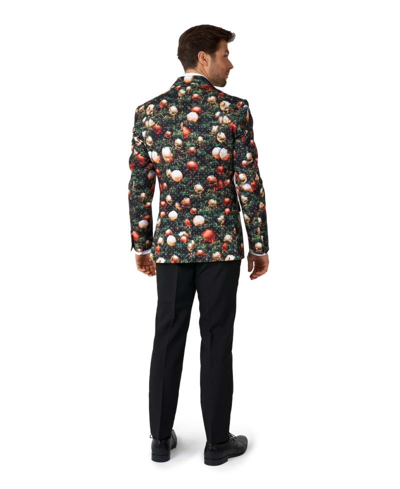 Men's Christmas Suit X- Mas Pine Tree Outfit Slim Fit Blazer