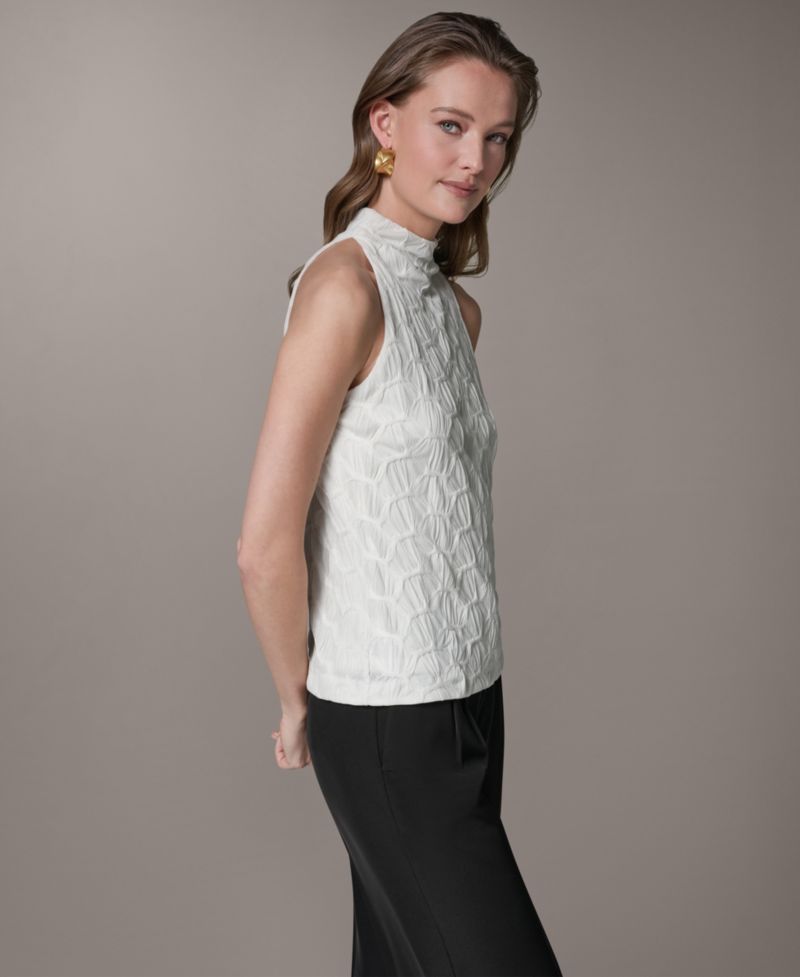 Women's Textured Mock Neck Top