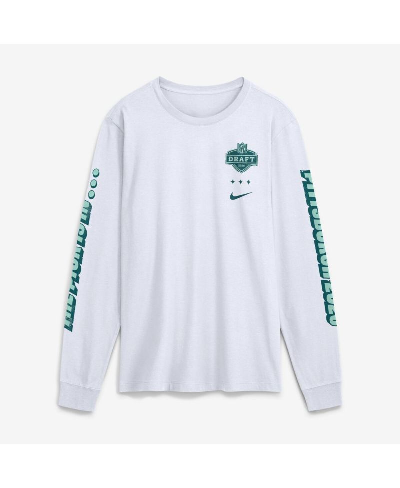 Men's White 2026 NFL Draft Rookie Long Sleeve T-Shirt