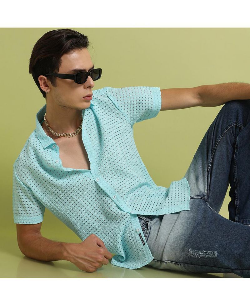 Men's See-Through Square Shirt
