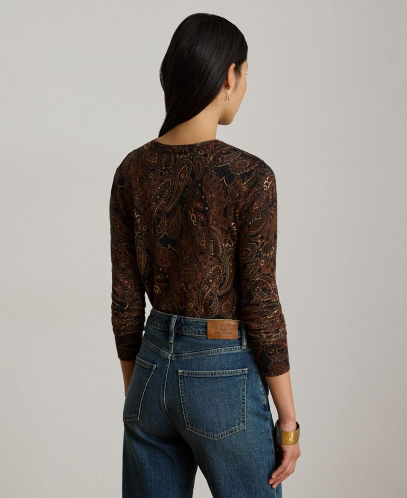 Women's Paisley Long-Sleeve Sweater