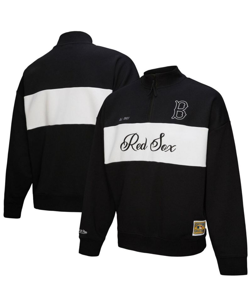 Women's Black Boston Red Sox Quarter-Zip Pullover Top