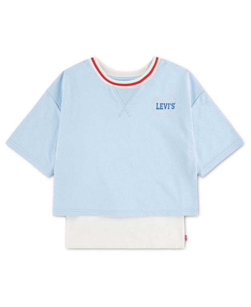 Girls' 7-16 Layered Short-Sleeve T-Shirt