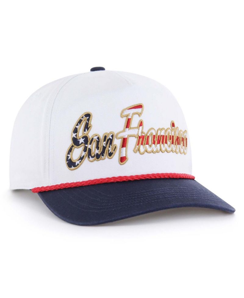 Men's White San Francisco Giants Patriotic Overhand Hitch Adjustable Hat