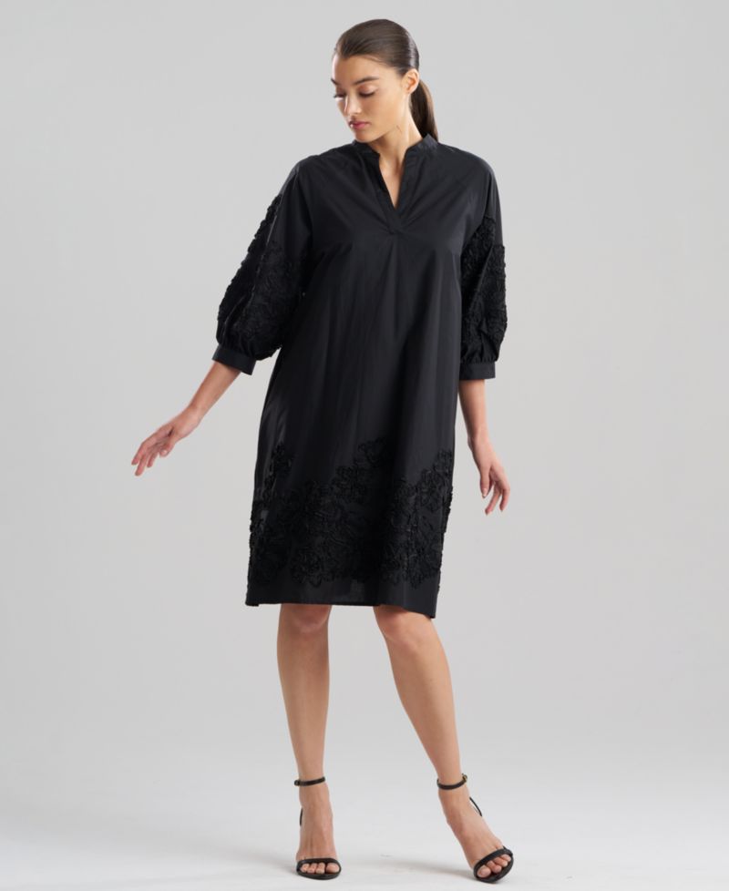 Women's Carnation Embroidery V-Neck Dress