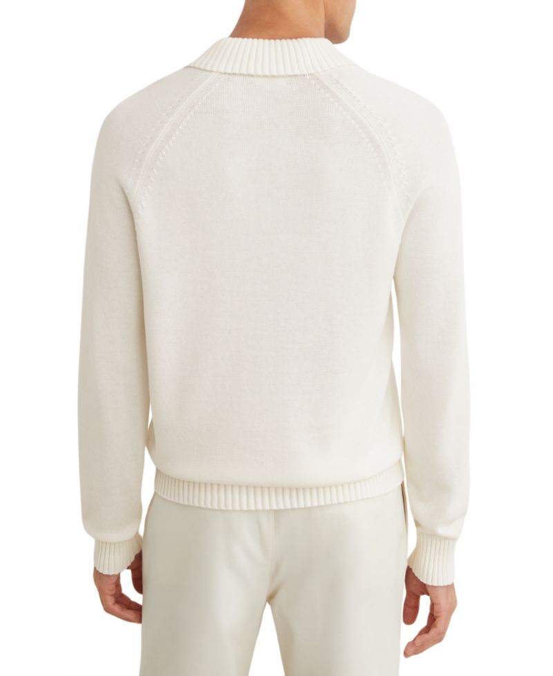 Men's Ashdown Cotton Regular-Fit Open-Collar Polo Jumper