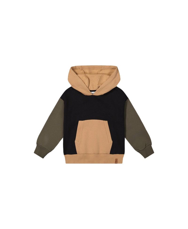 Little Boys Hooded Color block Fleece Cardigan