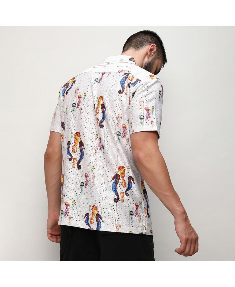 Men's Multicolour Mesh Seahorse Shirt