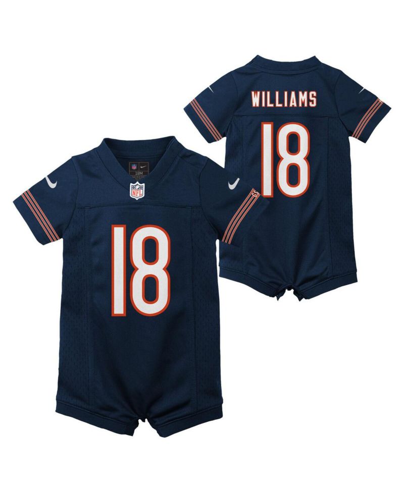 Big Boys and Girls Caleb Williams Navy Chicago Bears Game Romper Jersey
