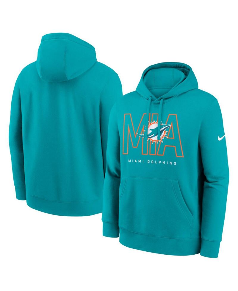Men's Aqua Miami Dolphins Busted Play Club Fleece Pullover Hoodie