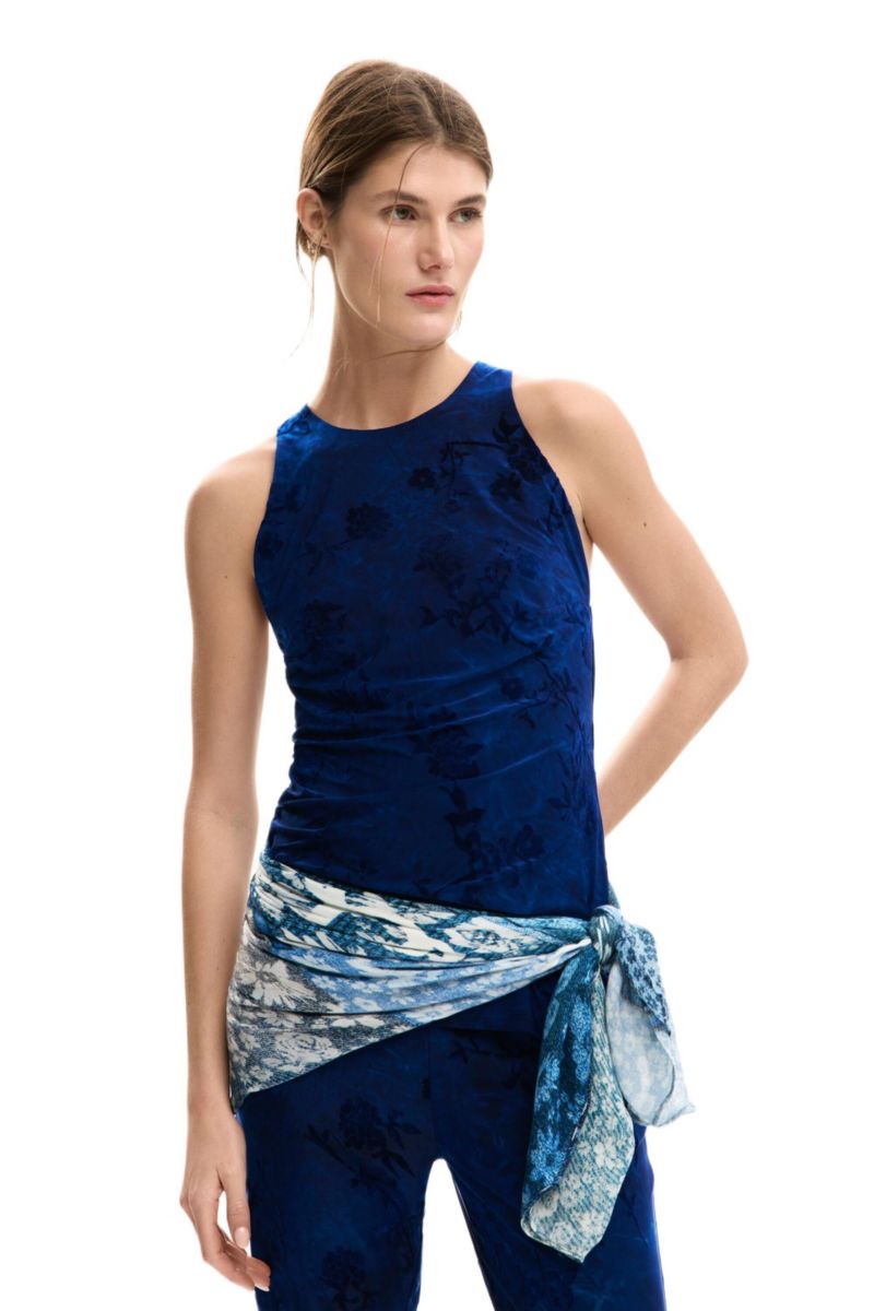Women's Flocked strappy t-shirt