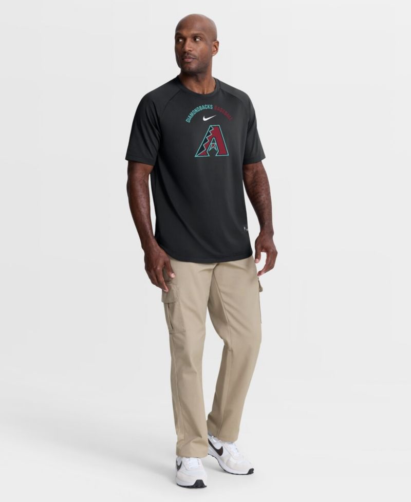 Men's Black Arizona Diamondbacks Authentic Collection Batting Practice Pre-Game Raglan Dri-FIT T-Shirt