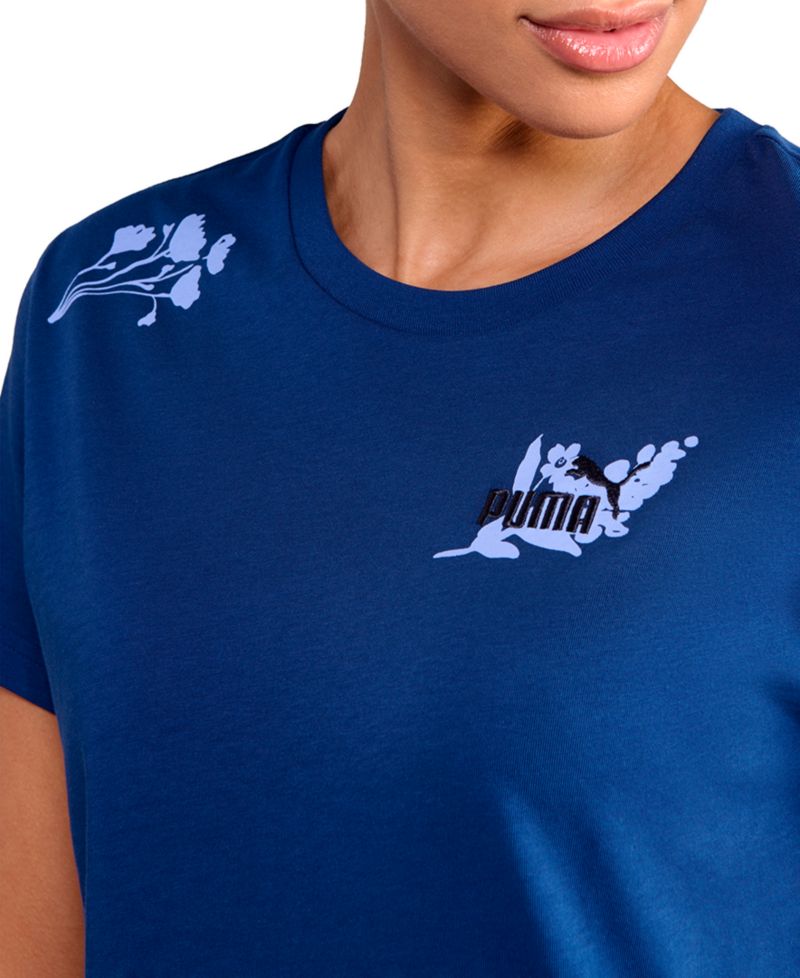 Women's Floral Graphic Crewneck Short-Sleeve T-Shirt