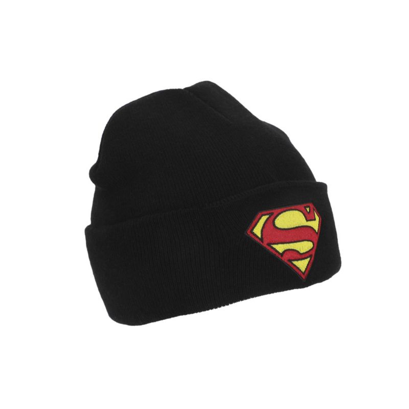 Men's Superman Logo Embroidery Acrylic Knit Cuff Beanie