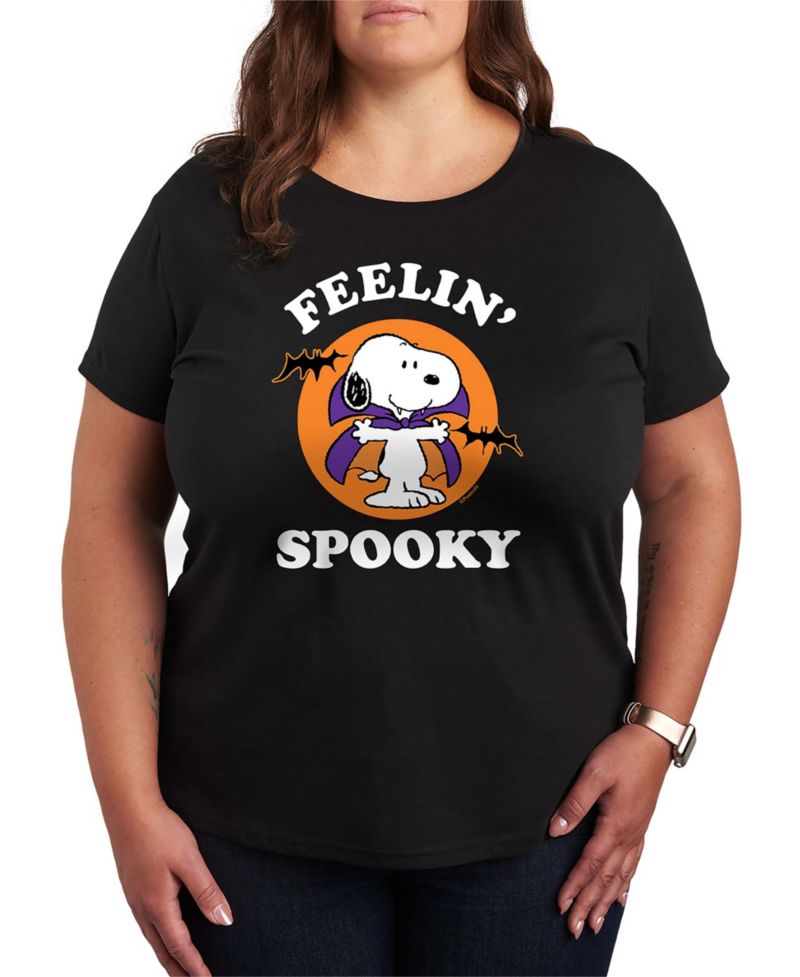 Snoopy Halloween Feelin' Spooky Women's Short Sleeve Graphic T-shirts