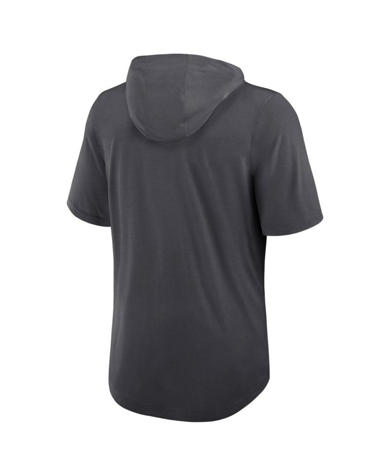Men's Anthracite Cleveland Browns Tri-Blend Performance Hoodie T-Shirt