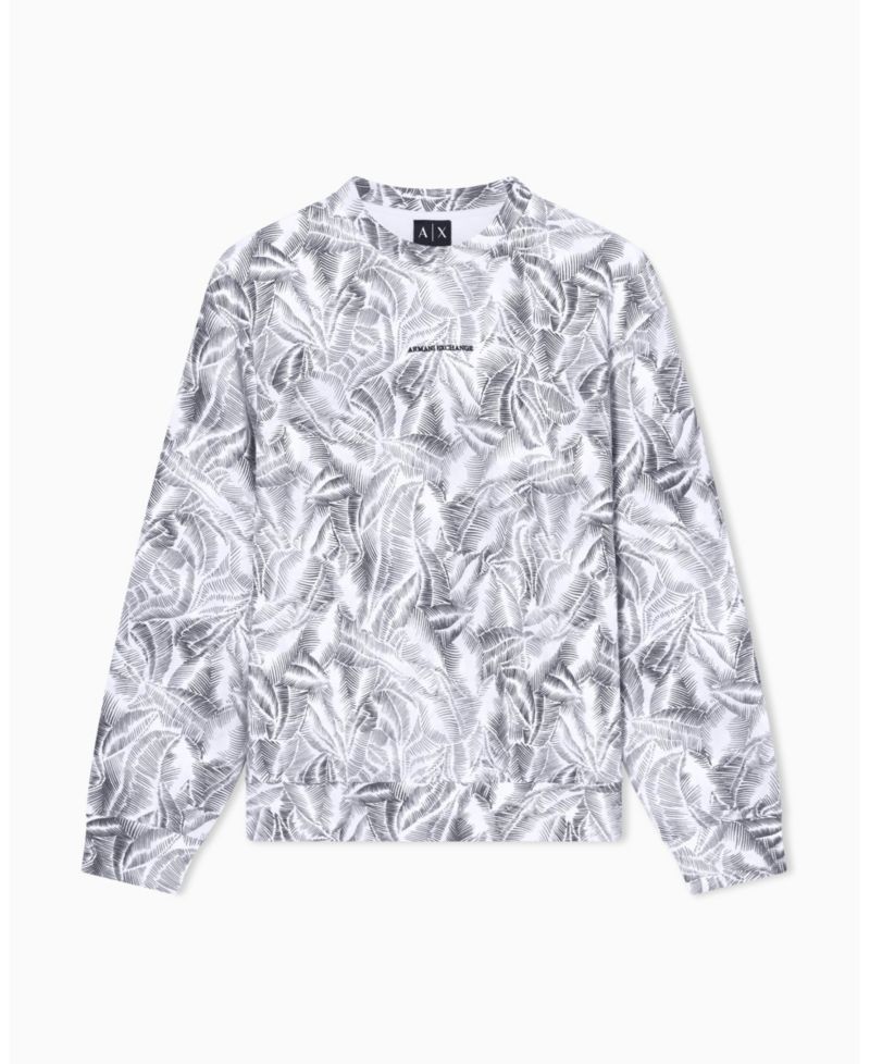 Men's IBIZA X Leaf Print Crewneck Sweatshirt