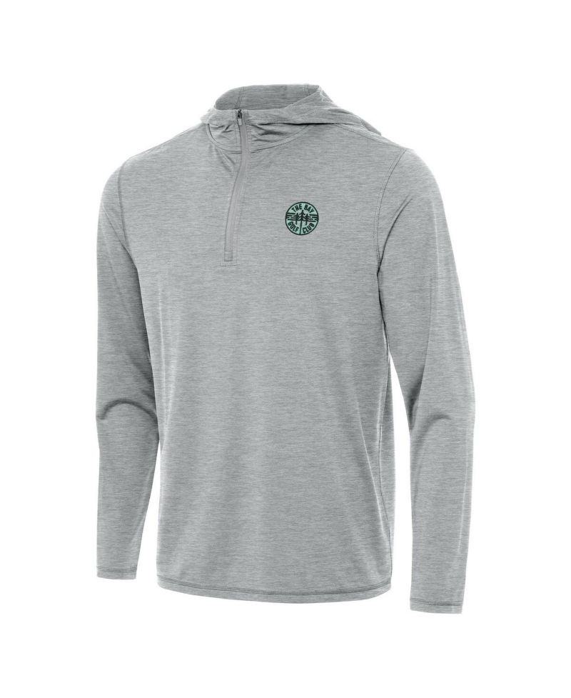 Men's Heather Gray TGL The Bay Golf Club Tidy Quarter-Zip Hoodie