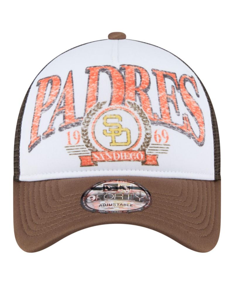 Men's Brown San Diego Padres Distressed 9FORTY A-Frame Adjustable Trucker Hat