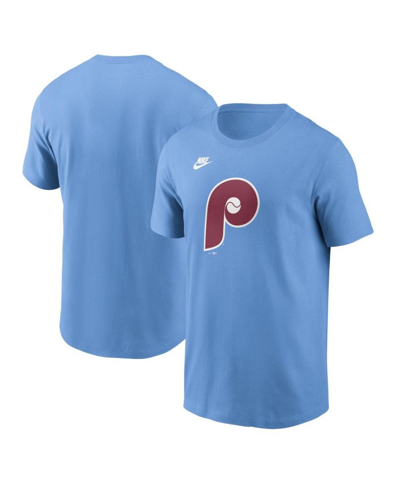 Men's Light Blue Philadelphia Phillies Cooperstown Collection Team Logo T-Shirt