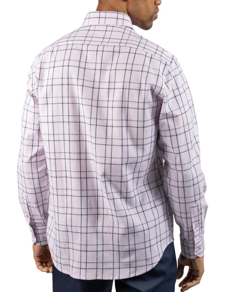 Men's Yarn Dyed Linen Large Check Long Sleeve Shirt
