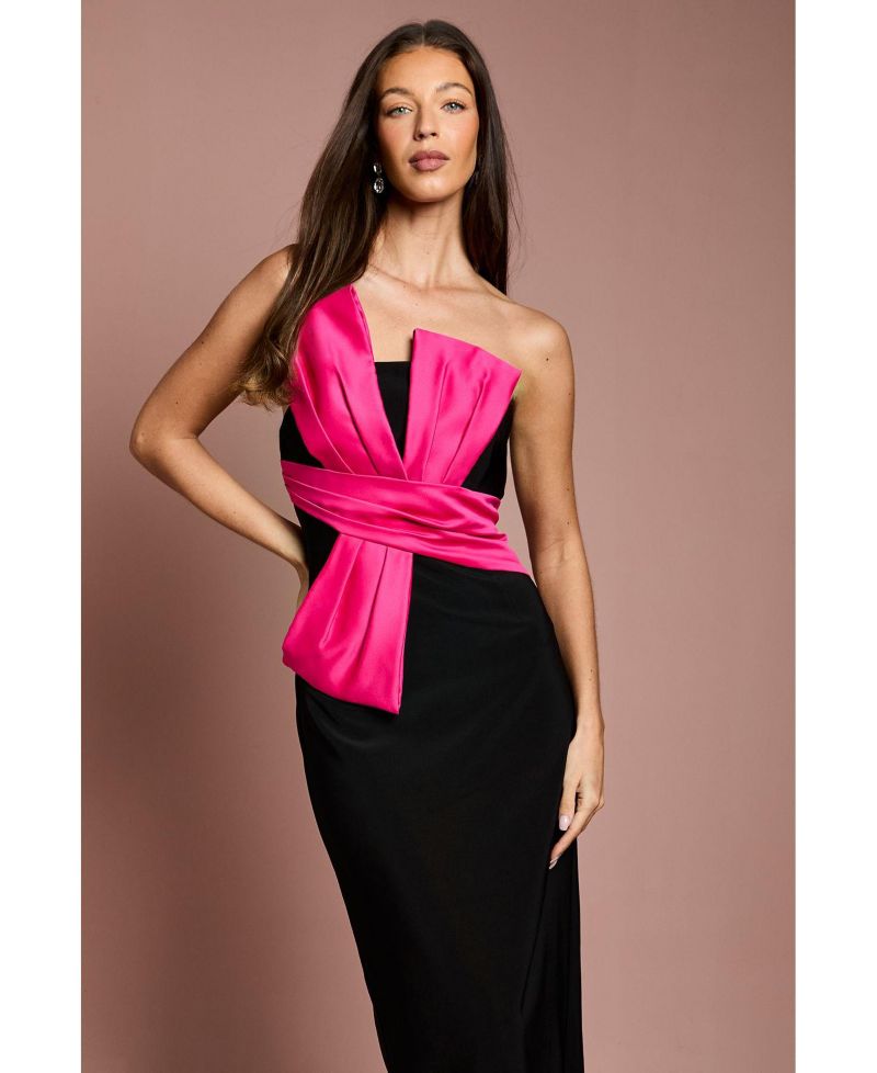 Women's Bandeau Sash Detail Maxi Dress