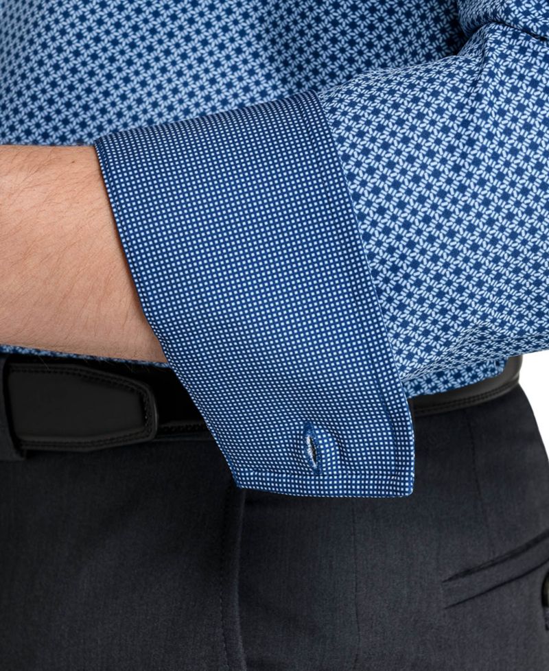 Men's Performance Stretch Tile Print Dress Shirt