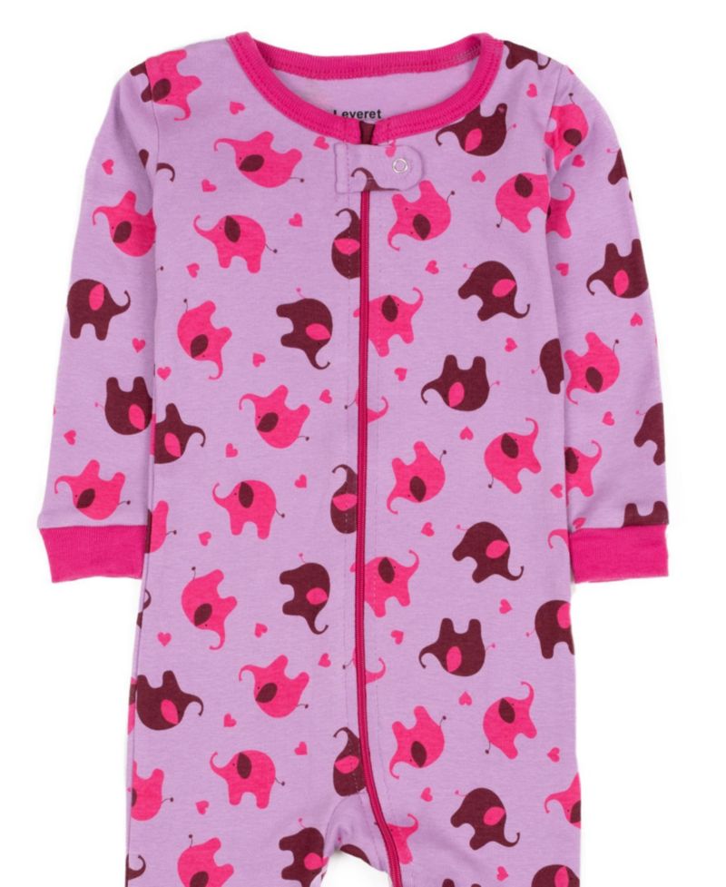 Baby Girls Matching Family One-Piece Cotton Sleep 'n Play Footed Pajamas - Animals and Wildlife Prints