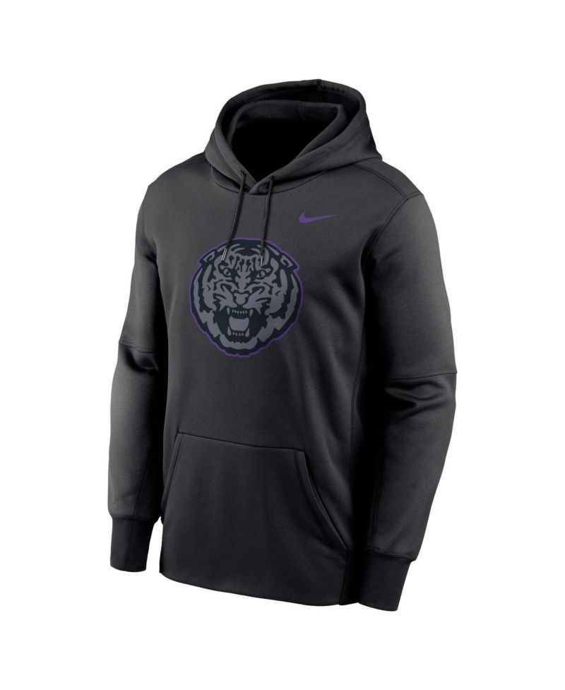 Men's Black LSU Tigers Color Pop Performance Fleece Pullover Hoodie