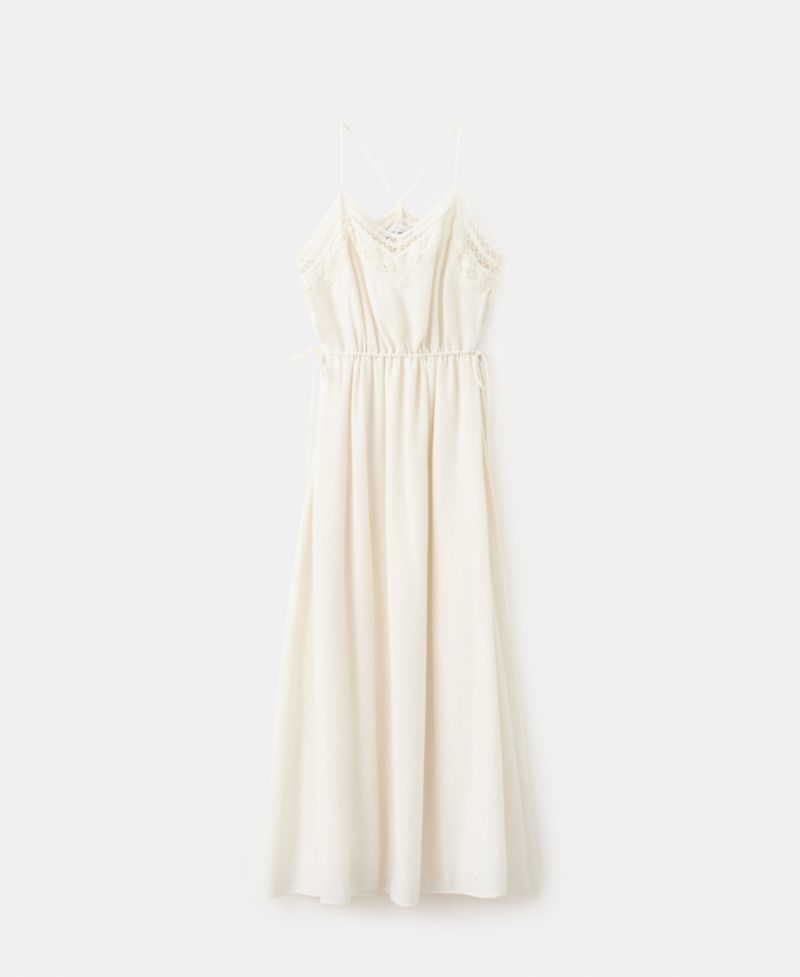 Women's Openwork Embroidery Crinkled Dress