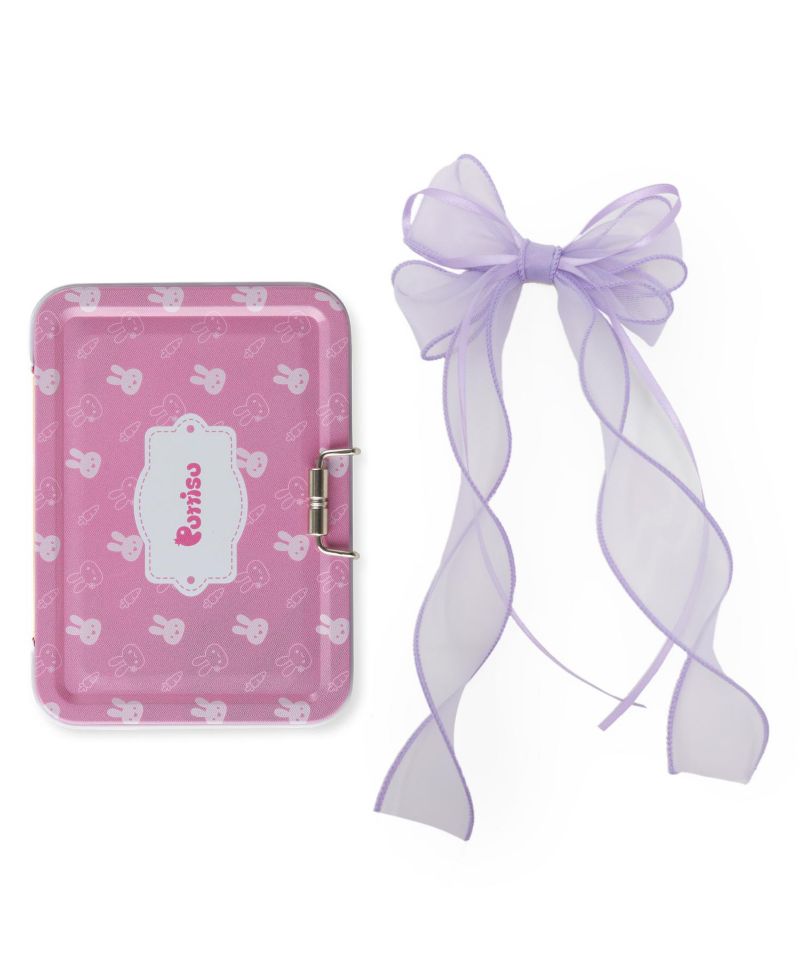Girls Organza Double Ribbon Clip Gift Set with Tin Case
