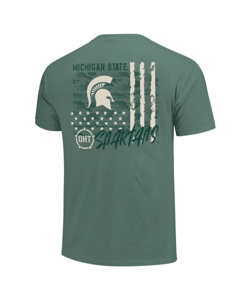 Men's Green Michigan State Spartans Comfort Colors OHT Camo Overlay T-Shirt
