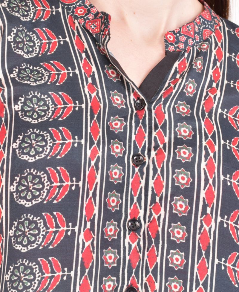Women's Muslin Silk Button-Up Top