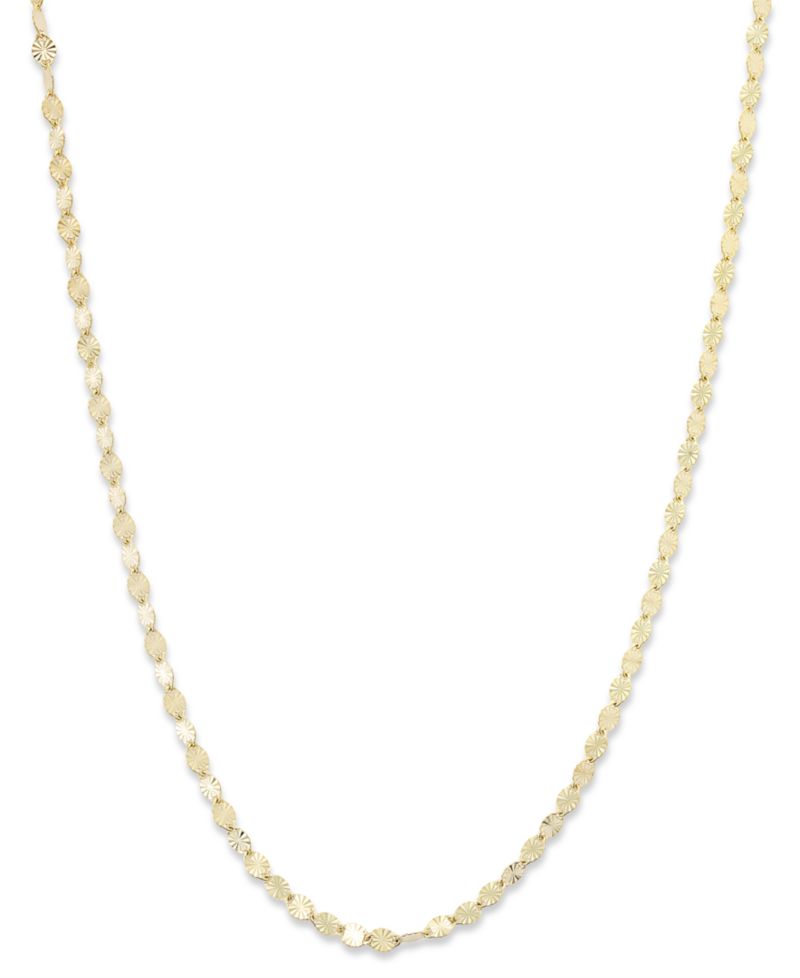 18K Gold over Sterling Silver Necklace, 20" Diamond-Cut Chain