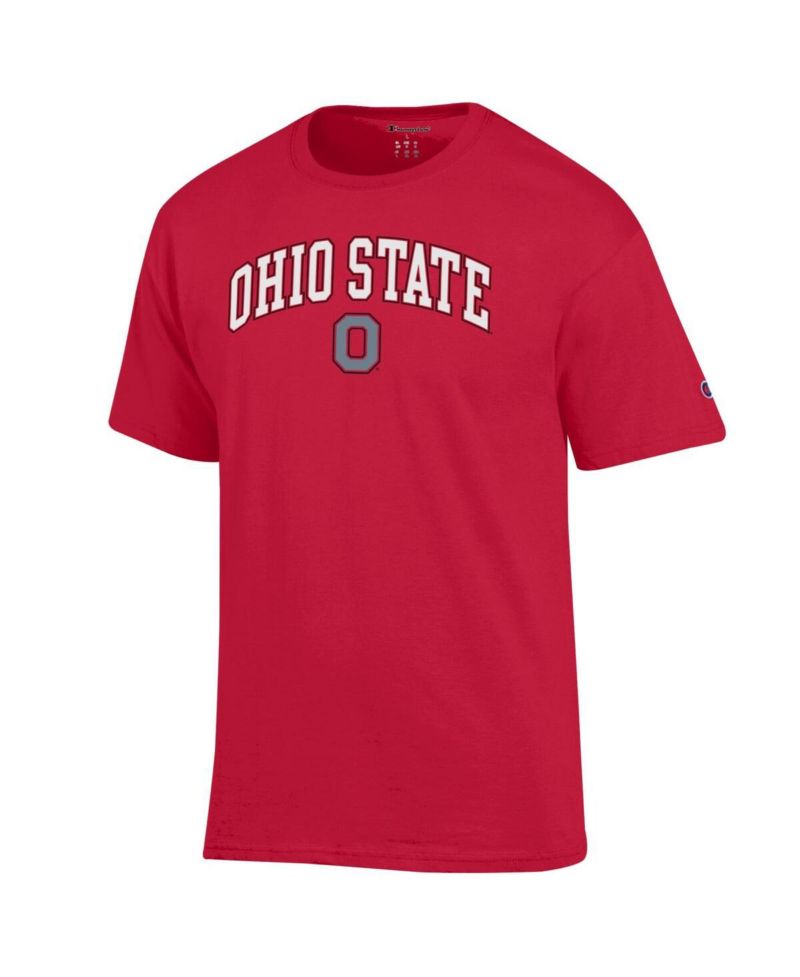 Men's Scarlet Ohio State Buckeyes Arch Over Logo T-Shirt