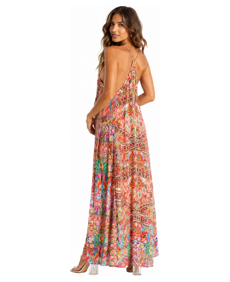 Women's Halter Plunging V-Neck High-Low Maxi Dress